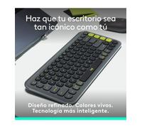 Teclado logitech pop icon keys inalambrico grafito - verde