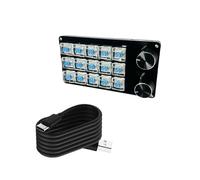 Teclado macro con doble perilla personalizable para juegos mecánico, teclado macro programable para comandos complejos de estaciones de trabajo de juegos