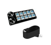 Teclado macro con doble perilla personalizable para juegos mecánico, teclado macro programable para comandos complejos de estaciones de trabajo de juegos