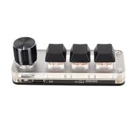 Teclado Macro, Dise?o ¨®mico Que Mejora la el Trabajo Teclado Macro con una Sola Mano Perillas Personalizadas Interruptor Rojo Plug and Play para Computadora (3 Teclas 1 Perilla)