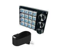 Teclado macro portátil de 16 teclas con diales programables para controles avanzados de juegos y teclados de gestión multimedia