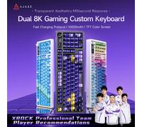 Teclado Mecánico AJAZZ AK980 V2 PRO con Diseño de 98 Teclas, Batería de Larga Duración de 10000 mAh, Intercambio en Caliente de Teclas Completas, Pantalla TFT y Perilla, Frecuencia de Sondeo de 8K, Su