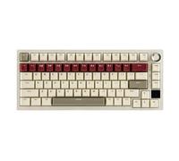 Teclado mecánico AK820 Pro 75% montado en Junta 5,1 2,4G inalámbrico Tipo C con Cable con Pantalla TFT Compatible con(GreyBeigeRed-Cherry)