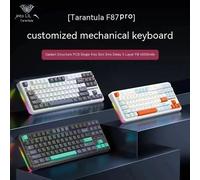 Teclado mecánico AULA F87 Pro 2,4g/Usb/Bluetooth modo Tri inalámbrico 87 teclas Rgb junta Pbt silenciador de 5 capas tecla completa sin impacto Glacier blue