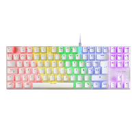 TECLADO MECANICO COMPACKTO TKL MARS GAMING MK80 ITALIANO WHITE ILUMINACION 12EFECTOS SWITCH MARRON