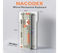 Teclado mecánico con cable AJAZZ AK35I V3 - Diseño de tamaño completo con 104 teclas (disposición QWERTZ ISO alemán), totalmente intercambiable en caliente, perilla de control multimedia de metal, Caq