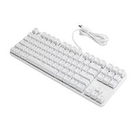 Teclado Mecánico con Cable, USB 2.0 Teclado para Juegos con Retroiluminación con Cable, Diseño de Tapa Trapezoidal, Estructura ABS, Sensor de Alta Precisión, 87 Botones