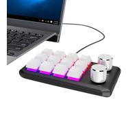 Teclado mecánico de 1 mano, teclado de 1 mano con botones, teclado de juego de 12 teclas, teclado portátil multifuncional para atajos y juegos, teclado ergonómico con botones, accesorios escolares de