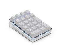 Teclado mecánico de cable USB de 21 teclas con función de bloqueo de número independiente y carcasa transparente para computadora