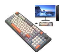 Teclado mecánico de escritorio: teclado mecánico de 94 teclas, para juegos ?e alta precisión, conector ?e cable, construcción d?e teclas d?e doble disparo | Equipo dé mecanografía informática