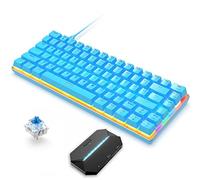 Teclado mecánico de Juego con Cable 82 Teclas y Adaptador, 80% retroiluminación LED Arco Iris interruptores Azul Teclado Anti-Fantasma para Windows Mac Linux PC PS4 Xbox N-Switch Consola Gamers, Azul