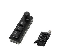 Teclado Mecánico de Macro de Voz AI de 3 Teclas con Perilla Única Teclado Conectado por Cable Doble Conexión Teclado de Entrada Inteligente Negro