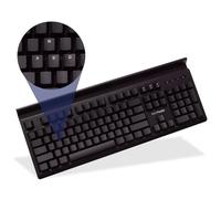 Teclado mecánico de PC con cable para el hogar, oficina, juegos, teclas en blanco o visibles, teclas brillantes con iluminación de teclas personalizada, LED blanco retroiluminado con teclas de