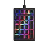 Teclado mecánico digital K10 de 21 teclas, botón amarillo de pudín RGB retroiluminado frontal transparente inferior Shell Keyboard-B