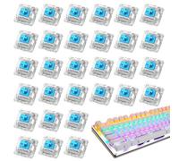 Teclado mecánico: diseño de eje cruzado para un accionamiento rápido, viaje suave con construcción resistente, ultra sensible y silencioso, eje de escritura para jugadores y mecanógrafos