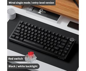 Teclado Mecánico Gaming Ajazz AK820 75% con Cable, Gasket, de Volumen - LED Frontal - Teclas PBT - Teclado RGB Hot Swap