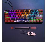 Teclado Mecánico Gaming Compacto de 61 Teclas 60% con Switch Azul, Teclado Gaming Compacto con Retroiluminación RGB, Mini Teclado USB para Computadora de Escritorio, Portátil, Universal