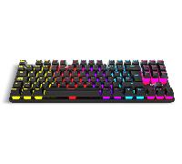 KROM KASIC TKL - Teclado mecánico Gaming RGB tenkeyless con Layout español, switches Rojos, retroiluminación Rainbow, 25 Teclas Anti-ghosting y 12 Multimedia, Modo Juego, USB - Negro