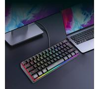 Teclado mecánico iluminado con cable para juegos, retroiluminación, 60 %, teclados de computadora, teclados para juegos, máquina de escribir, accesorios de escritorio, cosas geniales para adolescentes