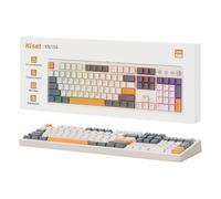 Teclado mecánico inalámbrico, 104 teclas, 100 % tamaño completo con teclado numérico, sonido cremoso montado en junta, intercambio en caliente, perilla y teclas multimedia, Bluetooth/2.4GHz/USB-C para