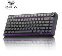 Teclado Mecánico Inalámbrico AULA, Switch LEOBOG Reaper, Teclado Gaming Inalámbrico 75% Hot Swappable con Acolchado de Capas y , Inalámbrico/2.4Ghz/Usb-C, RGB, para Regalos