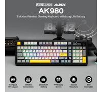 AJAZZ AK980 V2/PRO Teclado mecánico inalámbrico de tres modos con conexión en caliente y batería de 10000mAh, personalizado para juegos electrónicos competitivos, LED lateral, diseño compacto del 96%,