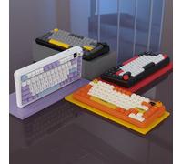Teclado mecánico inalámbrico trimodal AJAZZ AK820MAXPLUS, batería grande de 8000mAh, estructura de junta de intercambio en caliente de larga duración, teclado para juegos Rosa