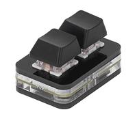 Teclado Mecánico Mini USB con Interruptor Rojo de 2 Teclas, Fácil de Programar con Funciones Avanzadas, para Jugadores y Programadores (Black)