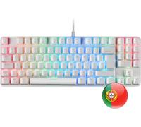 Teclado mecánico MKREVO PRO TKL RGB con interruptores Outemu Blue PT (blanco) - MARS-GAMING
