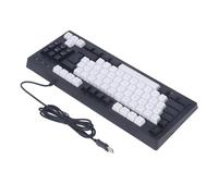 Teclado Mecánico para Computadora, Brillo Ajustable, 87 Teclas, Teclado Mecánico Retroiluminado RGB Multimedia para Internet Bar Office (en Blanco y Negro)