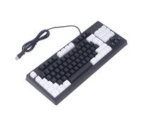 Teclado Mecánico para Computadora, Brillo Ajustable, 87 Teclas, Teclado Mecánico Retroiluminado RGB Multimedia para Internet Bar Office (Blanco Negro)