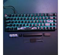 Teclado mecánico para gaming 60% ultracompacto mini de 68 teclas con interruptores azules, teclado de juego con teclas -fantasma, para portátiles y PC con Windows, teclas de material PBT