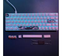 Teclado mecánico para gaming 60% ultracompacto mini de 68 teclas con interruptores rojos y azules, teclas -fantasma para de PC y portátiles con Windows, teclas de material PBT