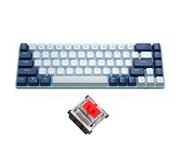 Teclado mecánico para juegos, 60 por ciento, minimalista, con retroiluminación azul, compacto, 68 teclas, con cable y interruptor rojo, para Windows, portátil, Xbox (interruptor rojo, azul y blanco)