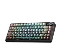 Teclado mecánico para Juegos 75% cableado 2,4G RGB de Intercambio en Caliente con Pantalla TFT Compatible con PC(Black Contour Lines)