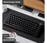 Teclado Mecánico con Cable Ajazz AK820 con Control de Perilla CNC, 81 Teclas, Montaje Gasket, Intercambiable en Caliente, Retroiluminado, para PC/MAC Moon Switch Gray