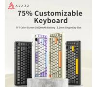 Teclado mecánico para juegos Ajazz AK820 MAX PLUS con pantalla TFT a color, batería de 8000 mAh y teclas intercambiables en caliente. Flying Fish Axis