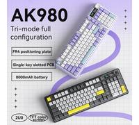 Teclado mecánico para juegos Ajazz AK980 con pantalla a Color 98 teclas RGB Bluetooth teclado inalámbrico Gamer 8000mAh para PC portátil Flying fish Switch