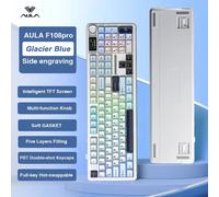 Teclado mecánico para juegos AULA F108 Pro, modo Tri, pantalla multibotón personalizada, teclado inalámbrico RGB Esports con pantalla inteligente TFT Gradient Pink