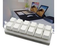 Teclado mecánico para juegos de 12 teclas, teclado para juegos con una sola mano, interfaz USB-C y teclado intercambiable en caliente, compatible con Raspberry Pi, Windows, Linux, Android (blanco)