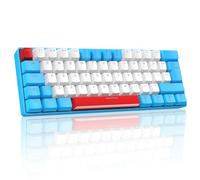 Teclado mecánico para juegos de 60% Reino Unido, interruptores rojos ultracompactos de 62 teclas Teclado con cable de oficina en colores mezclados, 19 modos de retroiluminación RGB para PC