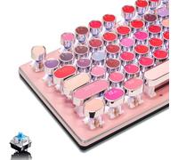 Teclado mecánico para juegos estilo máquina de escribir, estilo retro steampunk vintage con retroiluminación LED blanca, interruptor azul antifantasma de 104 teclas con cable, panel de metal USB con