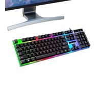 Teclado Mecánico Para Juegos - Teclado Ergonómico Para Juegos, Teclado Que Cambia De Color | Teclado Duradero A Prueba De Polvo, Teclado Para Juegos De Computadora, Teclado Liviano De 104 Teclas, Dise