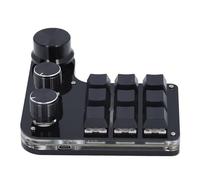 Teclado mecánico para Juegos USB Mini Macro, Teclado numérico programable de 9 Teclas con 3 perillas, Interruptor Rojo y retroiluminación LED RGB, Memoria integrada para Control de