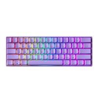 Teclado mecánico para videojuegos GK61 - 61 teclas multicolor, con iluminación LED RGB, alámbrico, programable para PC o Mac gamer, (Gateron óptico amarillo, lavanda)
