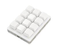 Teclado Mecánico Programable con una Mano, Teclado para Juegos con Interruptor Rojo RGB de 12 Teclas, Mini Teclado con Cable Tipo C con Función de Memoria, Atajos (White)
