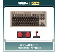 Teclado mecánico retro 8BitDo, teclado para juegos intercambiable en caliente BT/2,4G/USB-C con 87 teclas, botones súper programables duales C64 Edition