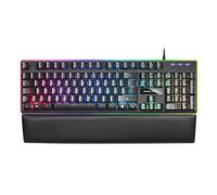 Mars Gaming MK320, Idioma Español, Teclado Gaming Completo H-Mech, 13 Modos RGB y Halo, Reposamuñecas Acolchado, Antighosting, Negro