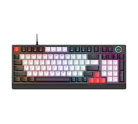 Teclado Mecánico RGB, Interruptor Azul Intercambiable en Caliente con Iluminación Dinámica para Trabajos de Juegos, Diseño Ergonómico para Escribir en Computadora PC - T-Wolf T50 (Negro Gris