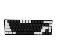 Teclado Mecánico, Teclado Ergonómico para Juegos, 68 Teclas, Retroiluminación Azul Hielo con Cable, Barra de Internet, Doméstico (Blanco Negro)